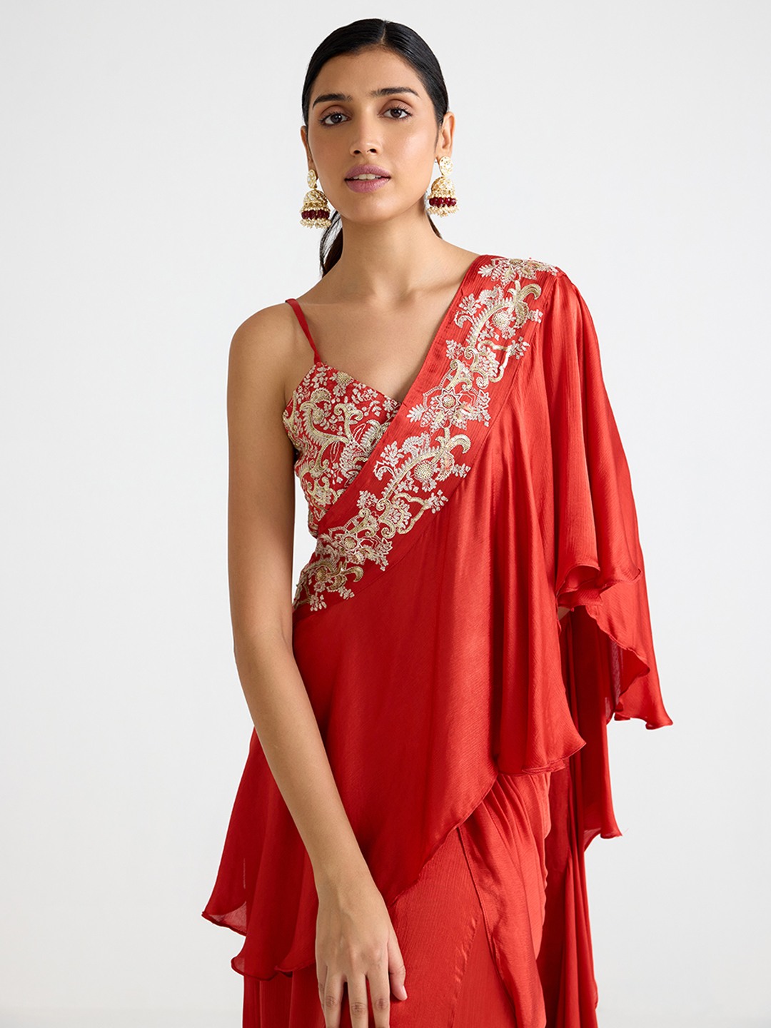 Red Embroidered Top