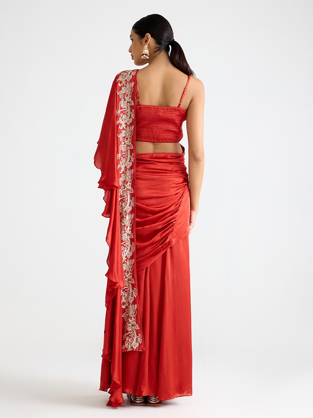 Red Embroidered Top