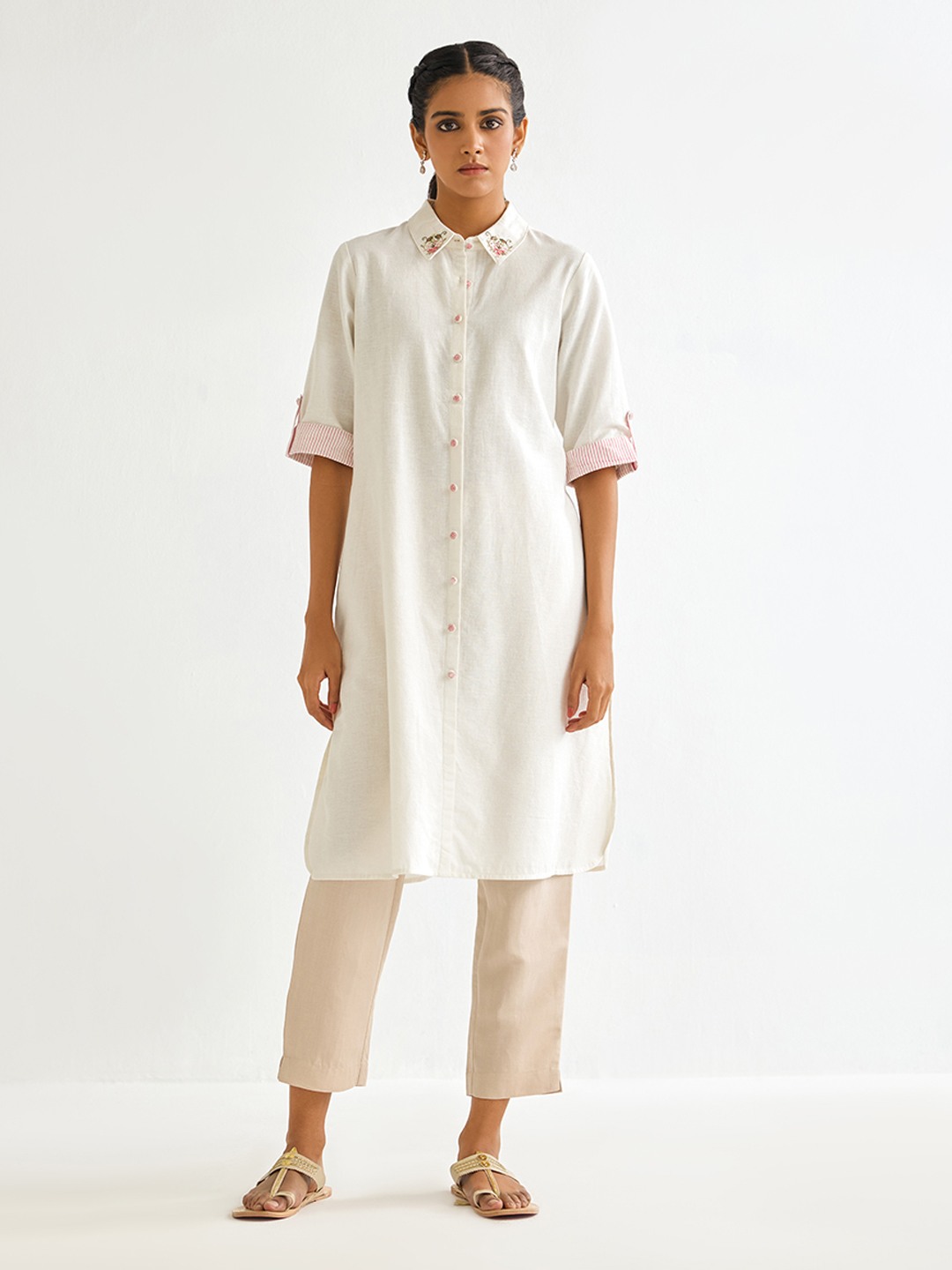 Beige Slim Trouser
