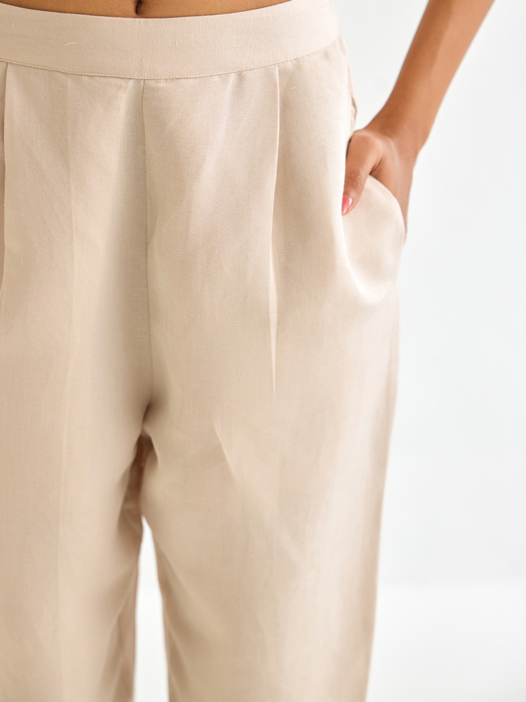 Beige Slim Trouser