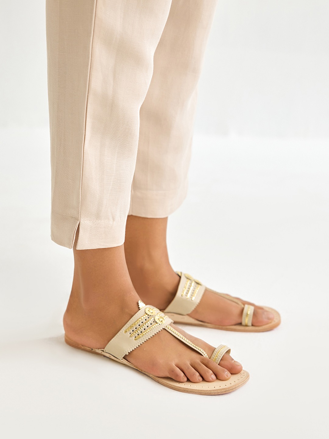 Beige Slim Trouser