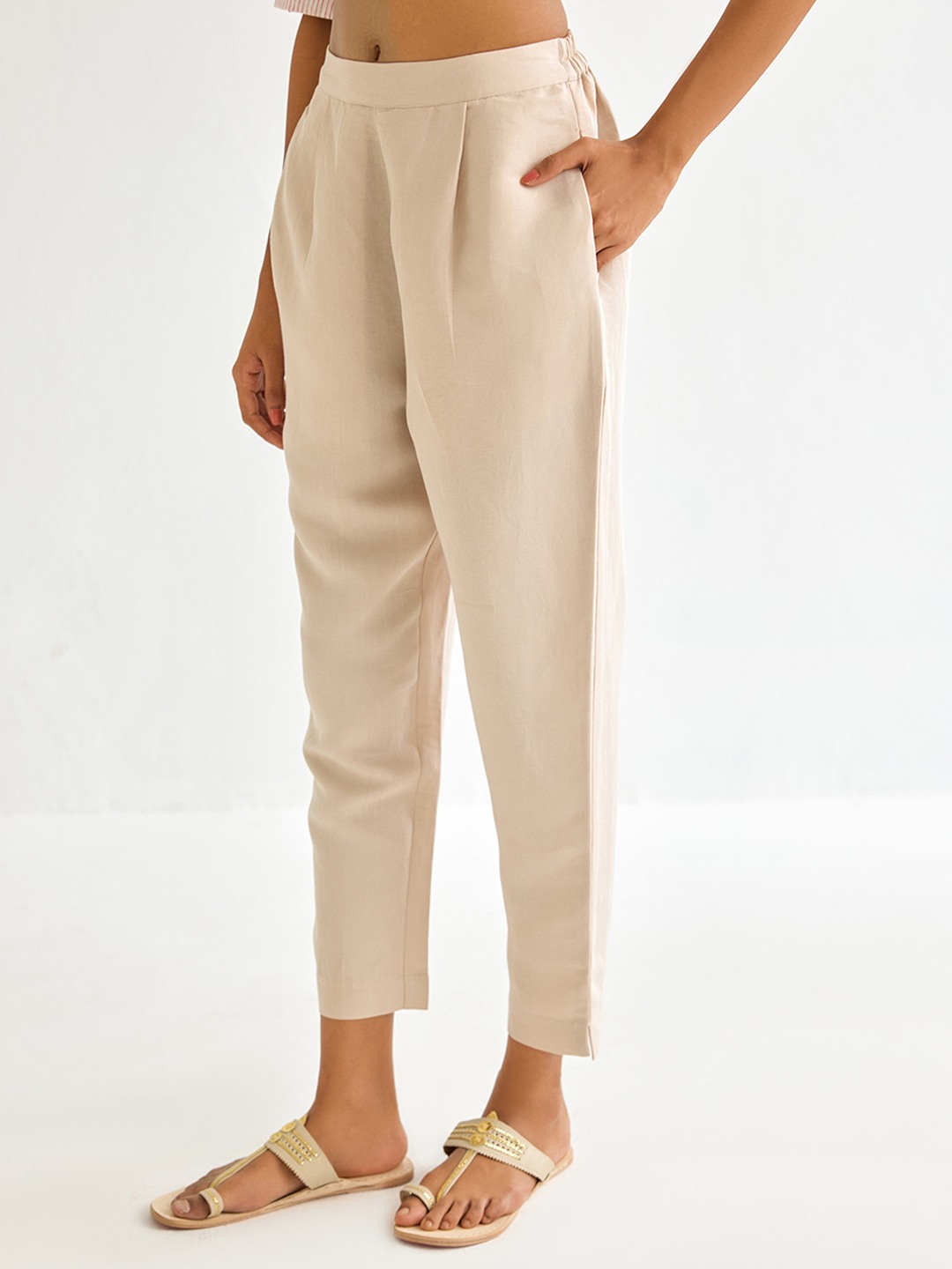 Beige Slim Trouser