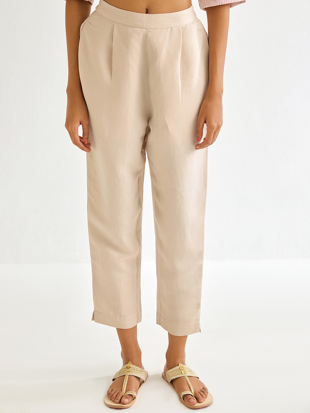Beige Slim Trouser