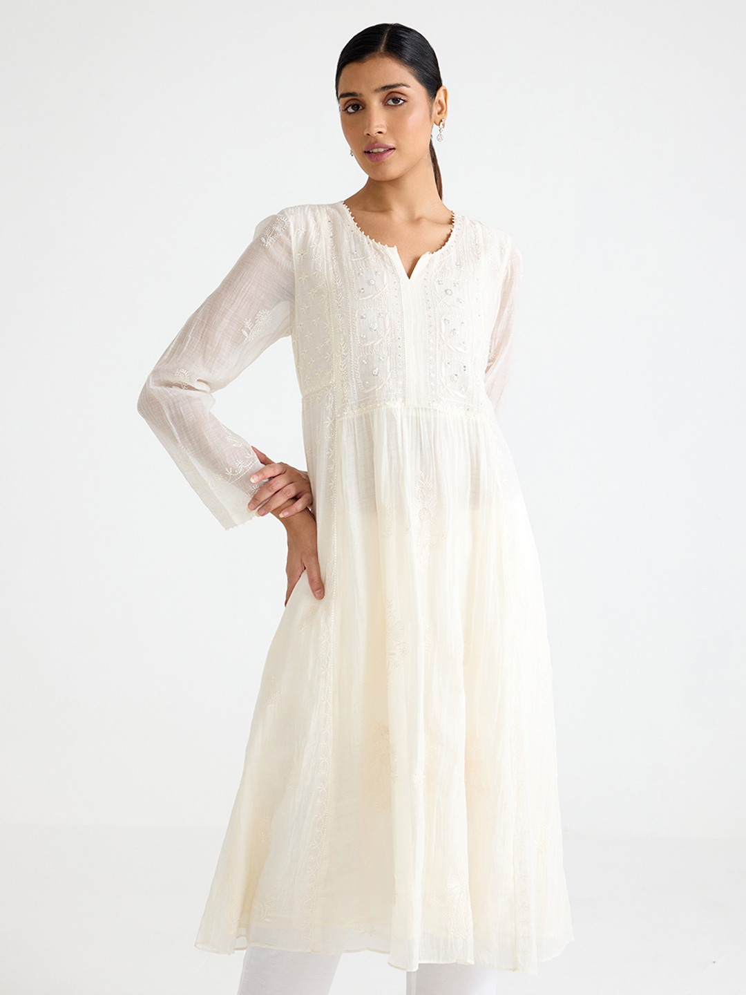 White Chikankari Kurta