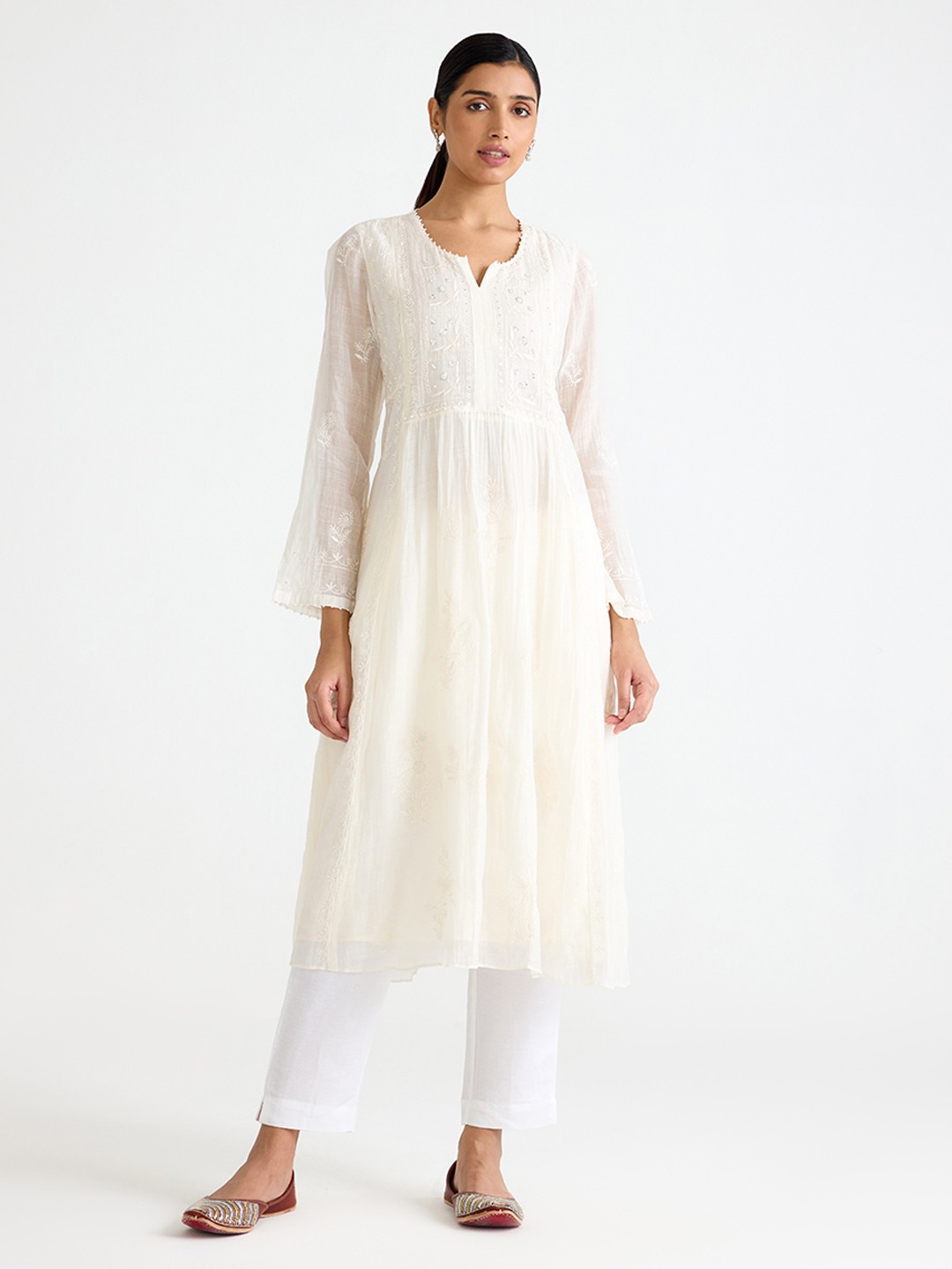 White Chikankari Kurta