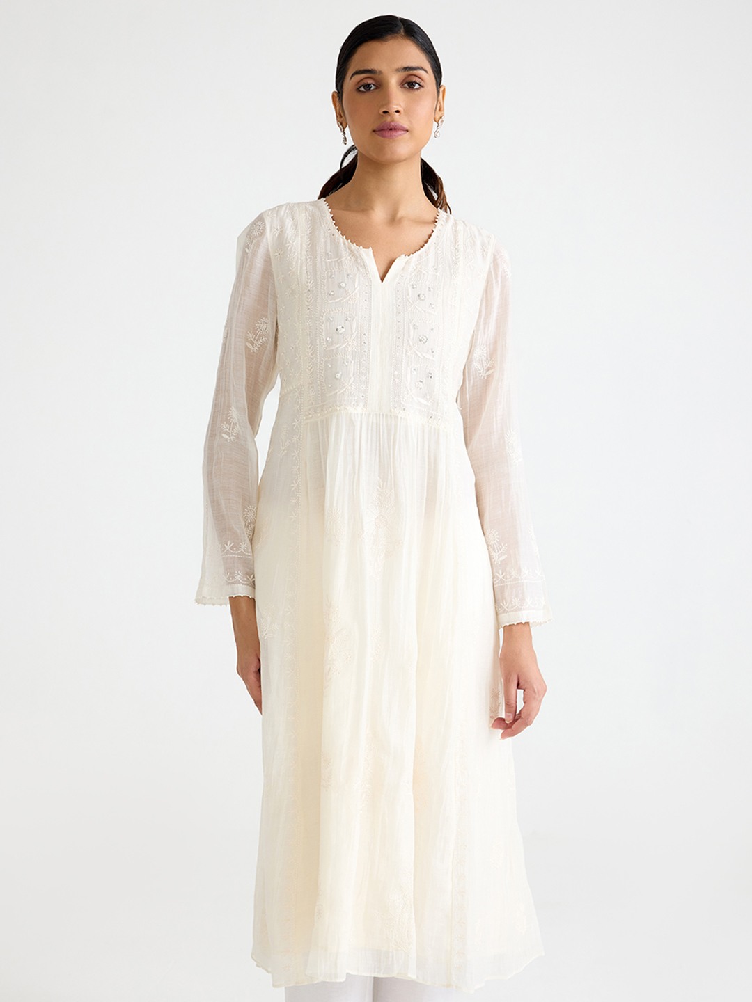 White Chikankari Kurta
