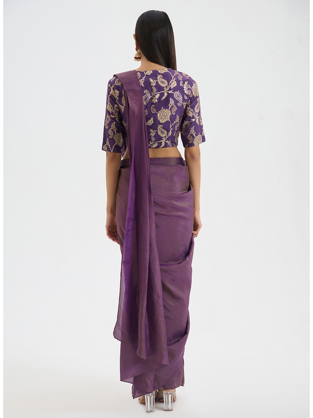 Emroidered Purple Blouse Top
