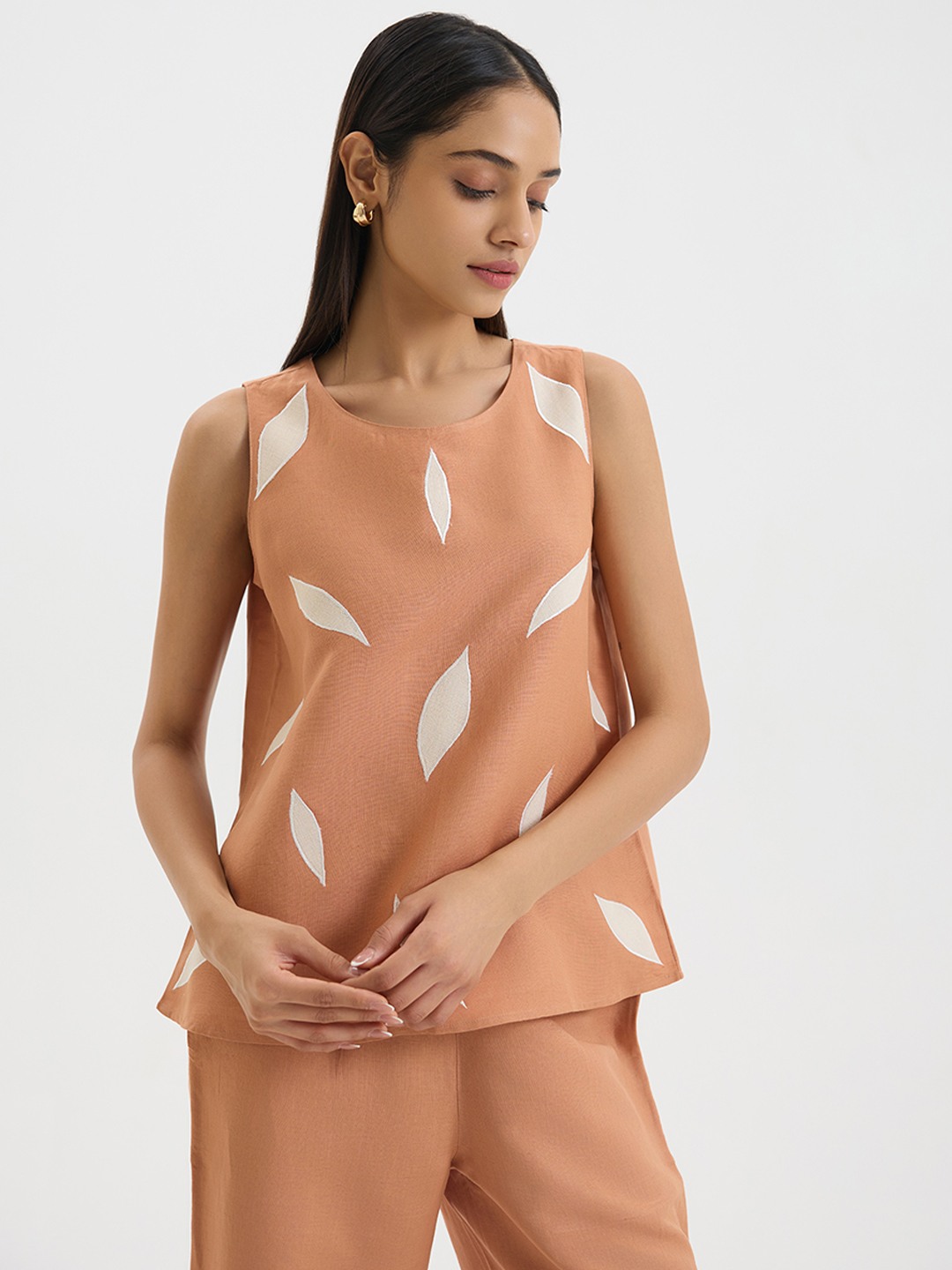 Rust Printed Top