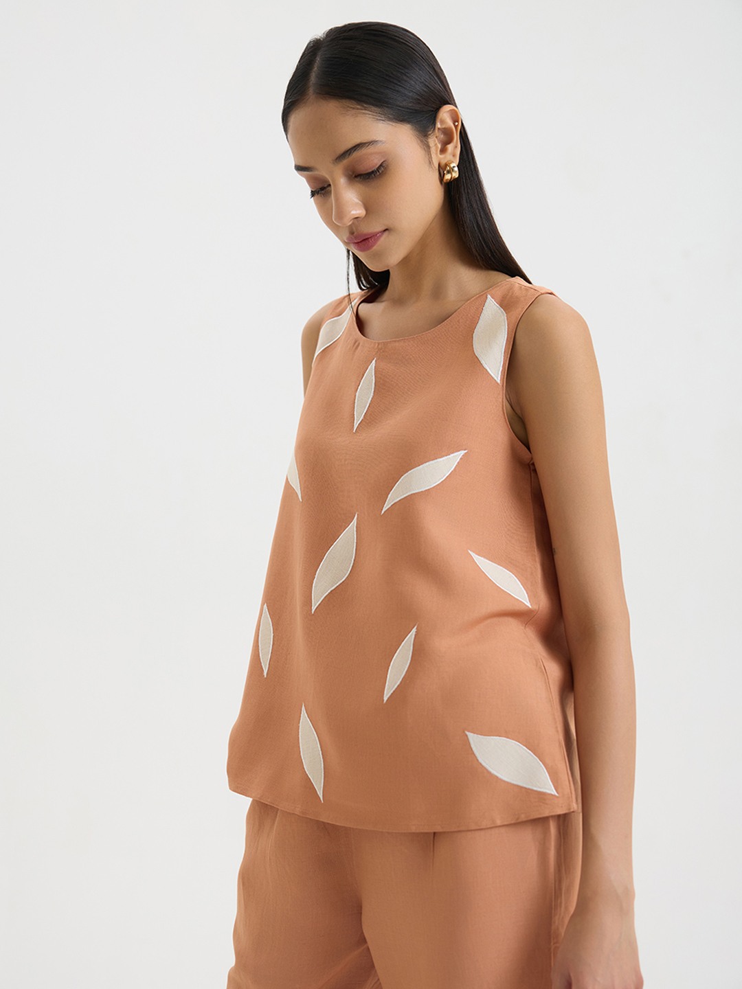 Rust Printed Top
