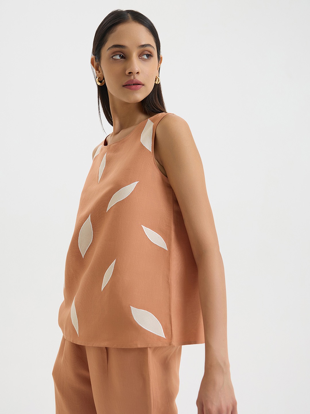 Rust Printed Top