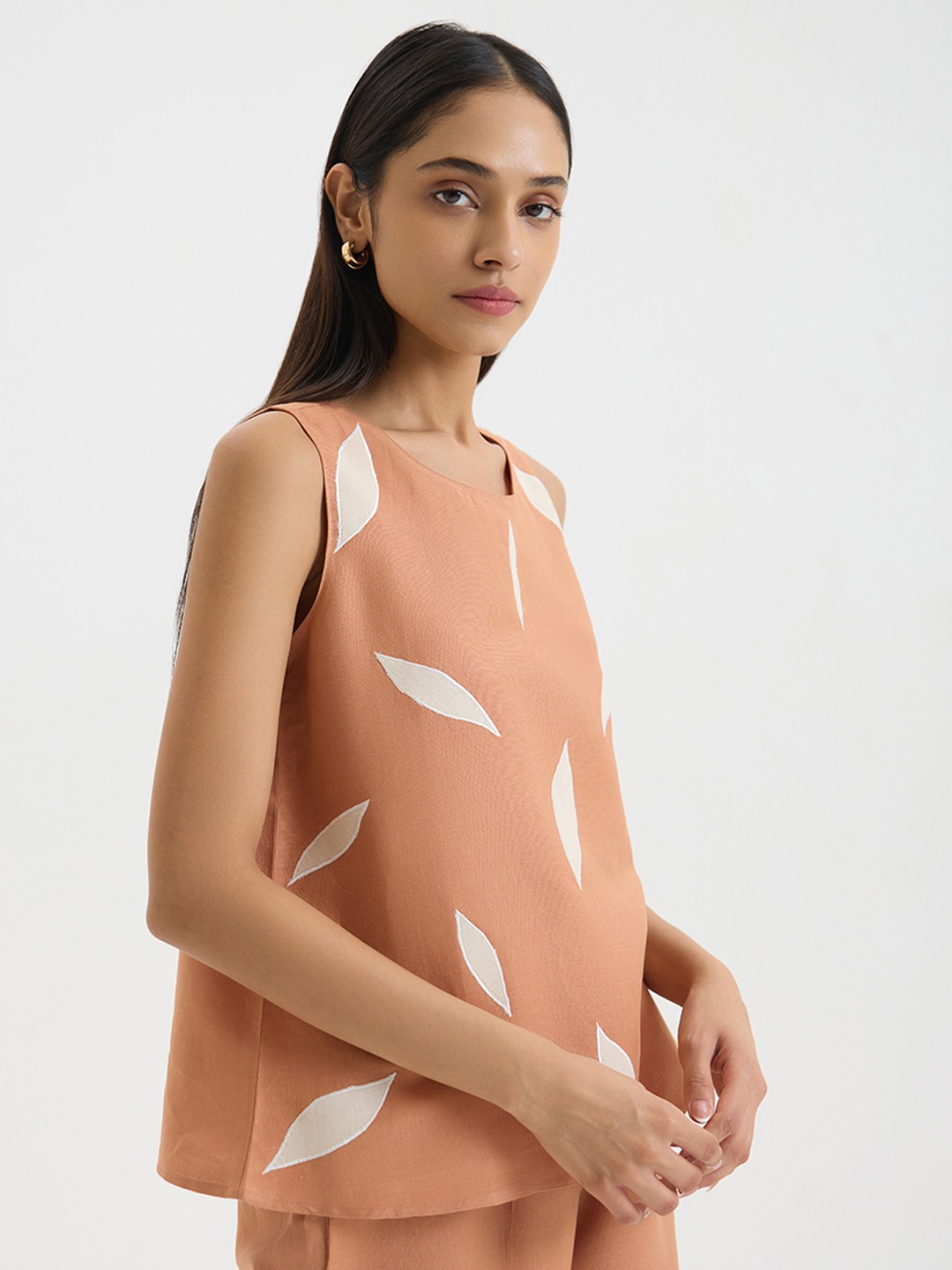 Rust Printed Top