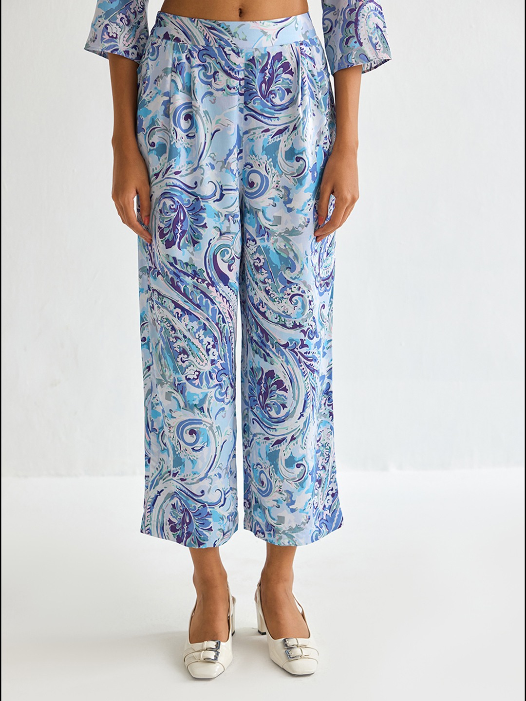 Modal Satin Paisley Printed trouser