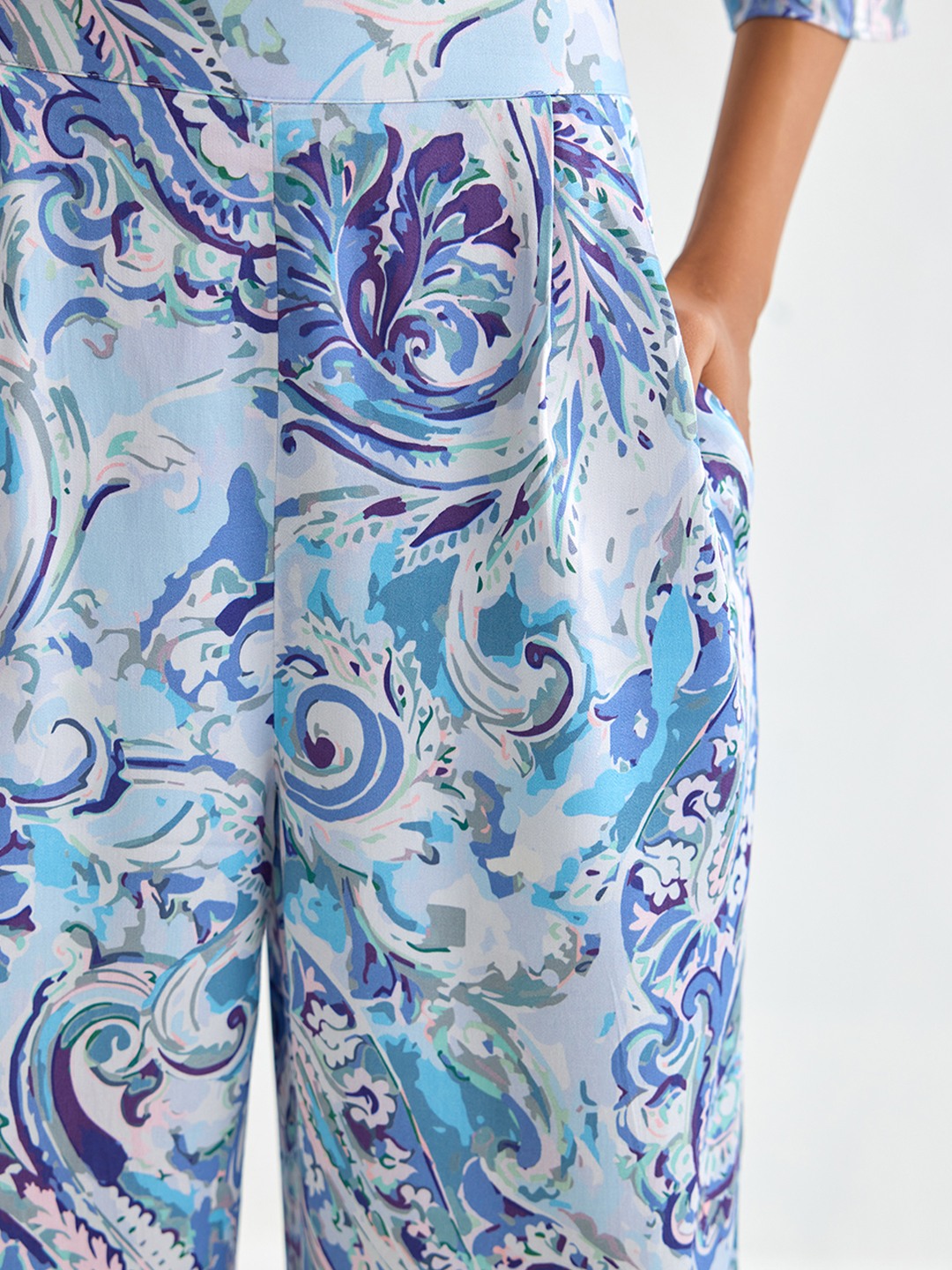 Modal Satin Paisley Printed trouser
