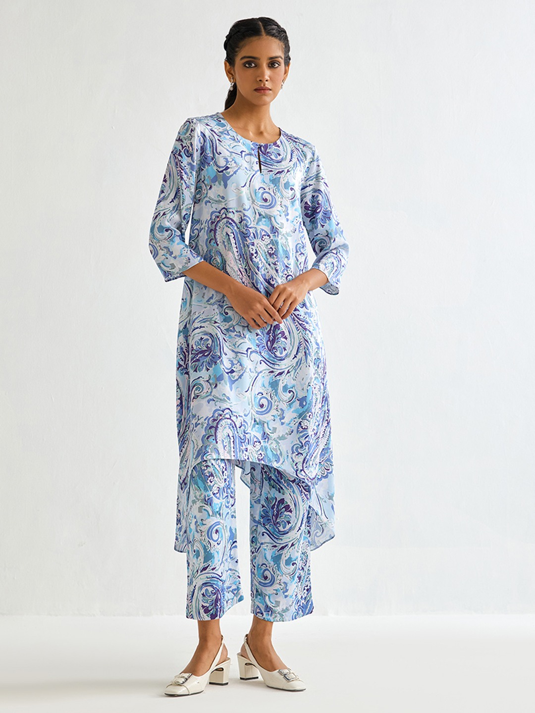 Modal Satin Paisley Printed trouser