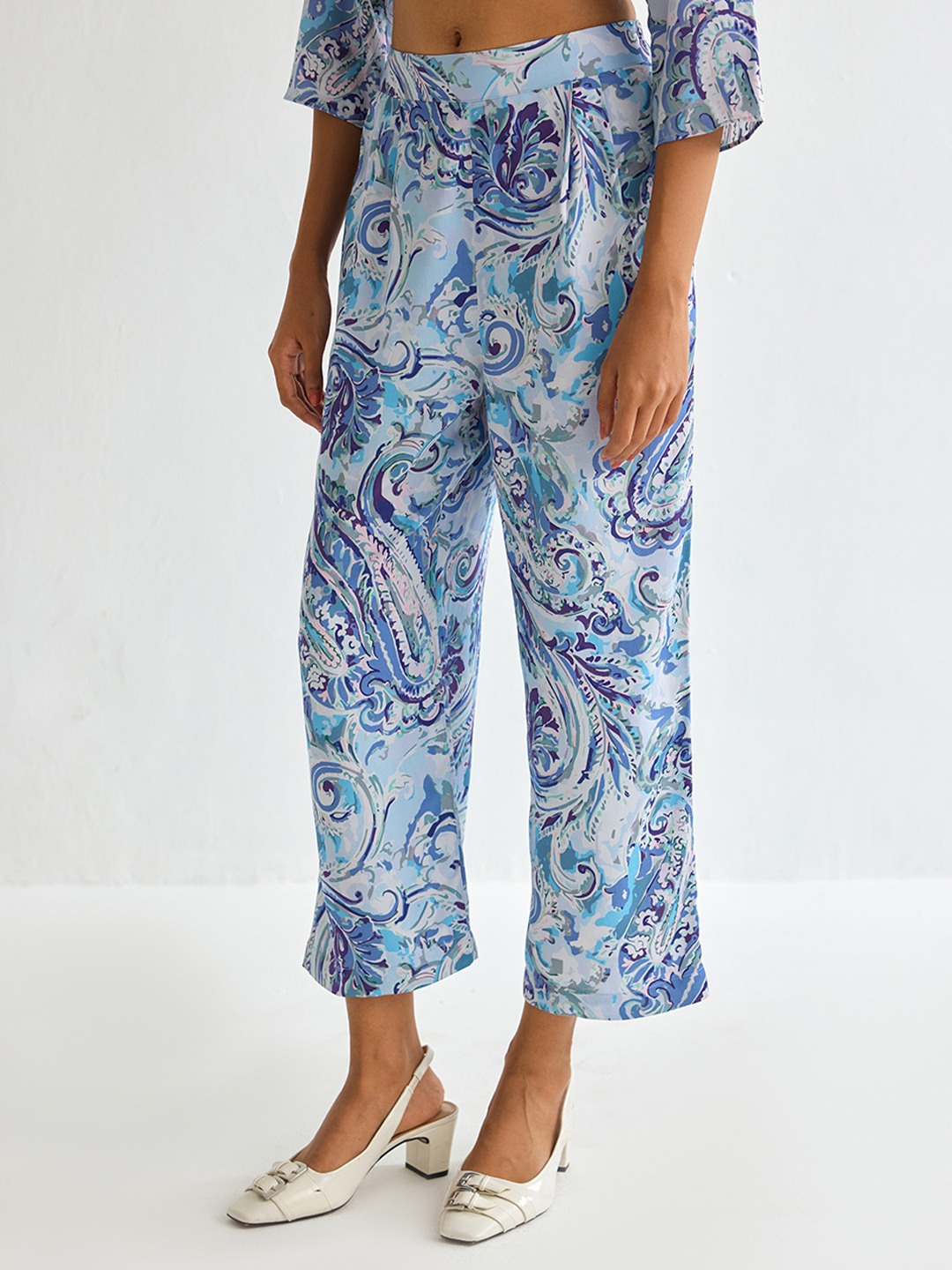 Modal Satin Paisley Printed trouser