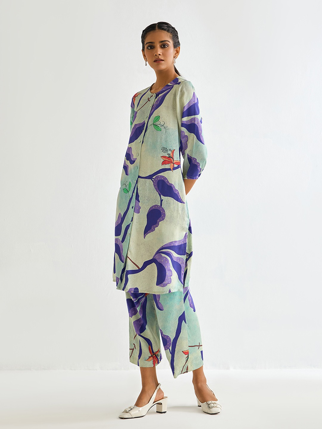 Front Buttoned printed kurta