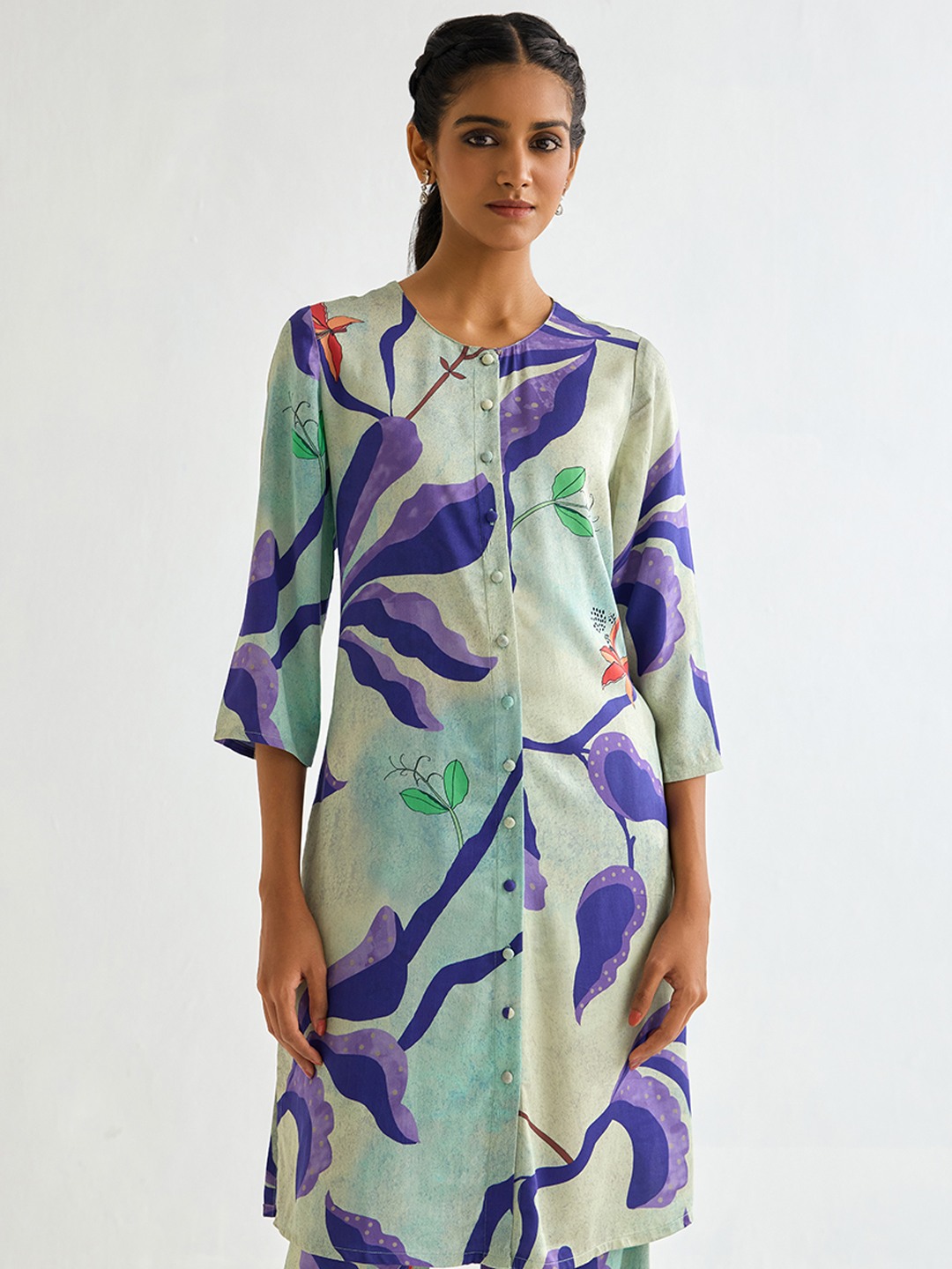 Front Buttoned printed kurta
