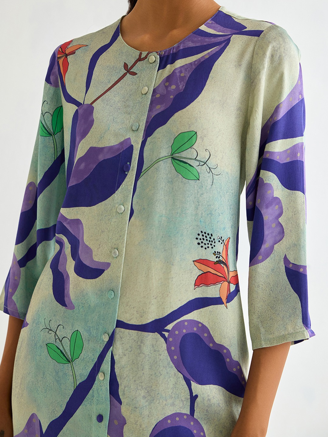 Front Buttoned printed kurta