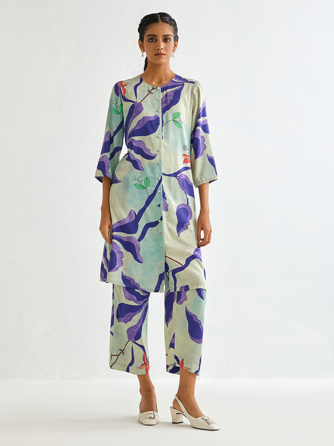 Front Buttoned printed kurta