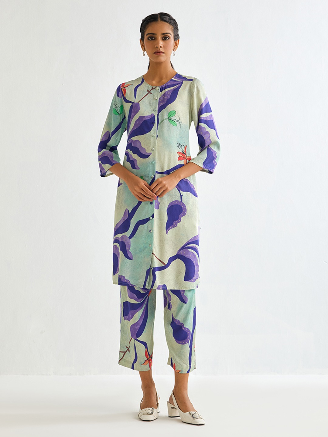 Front Buttoned printed kurta