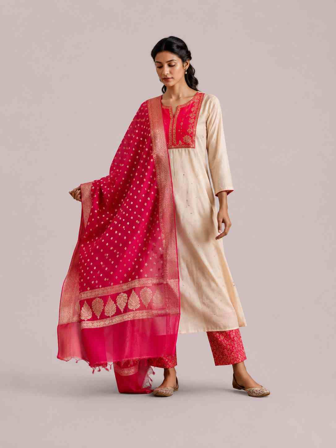 Inayat Brocade Red Drape
