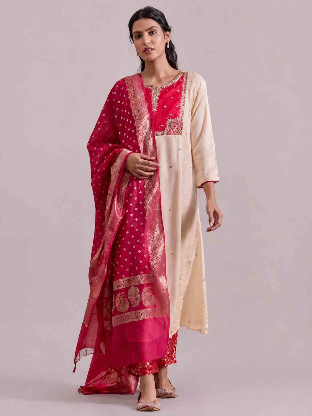 Inayat Brocade Red Drape