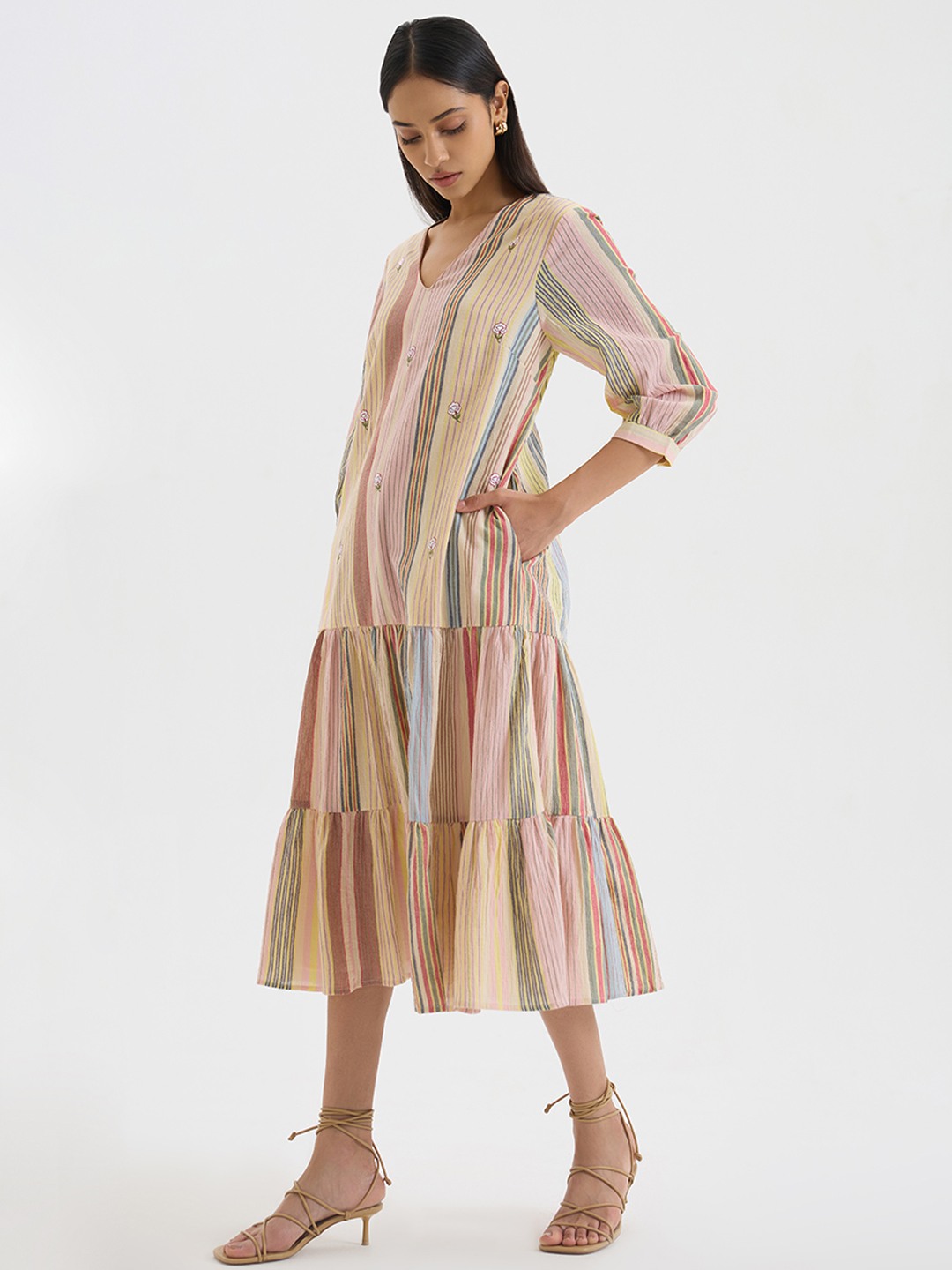 Striped Tiered Dress