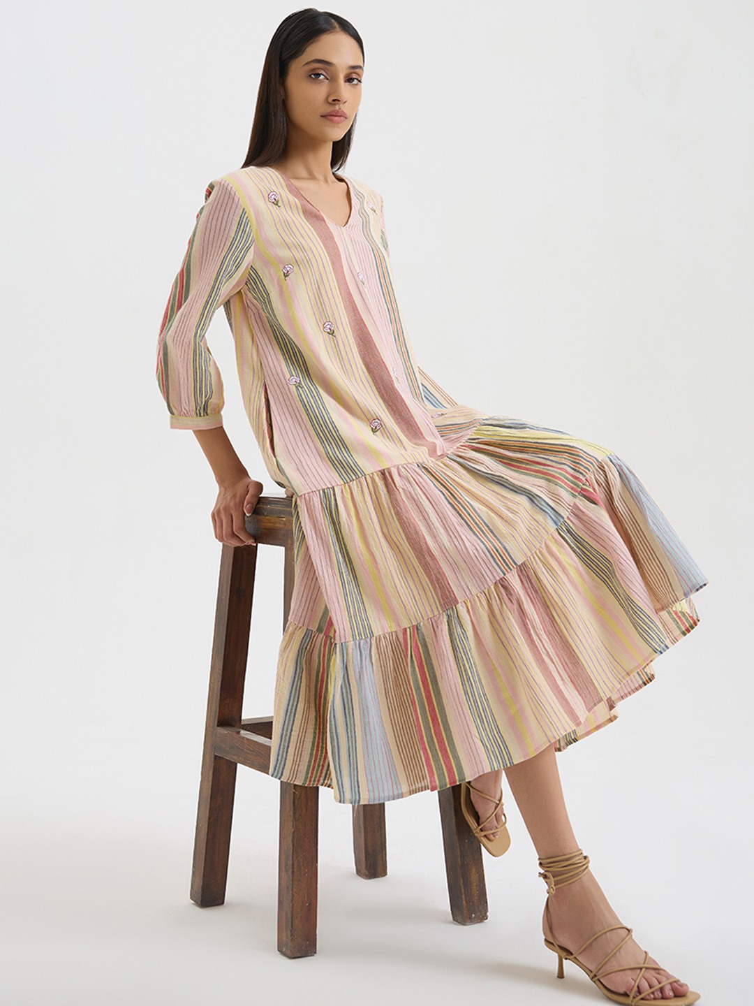 Striped Tiered Dress