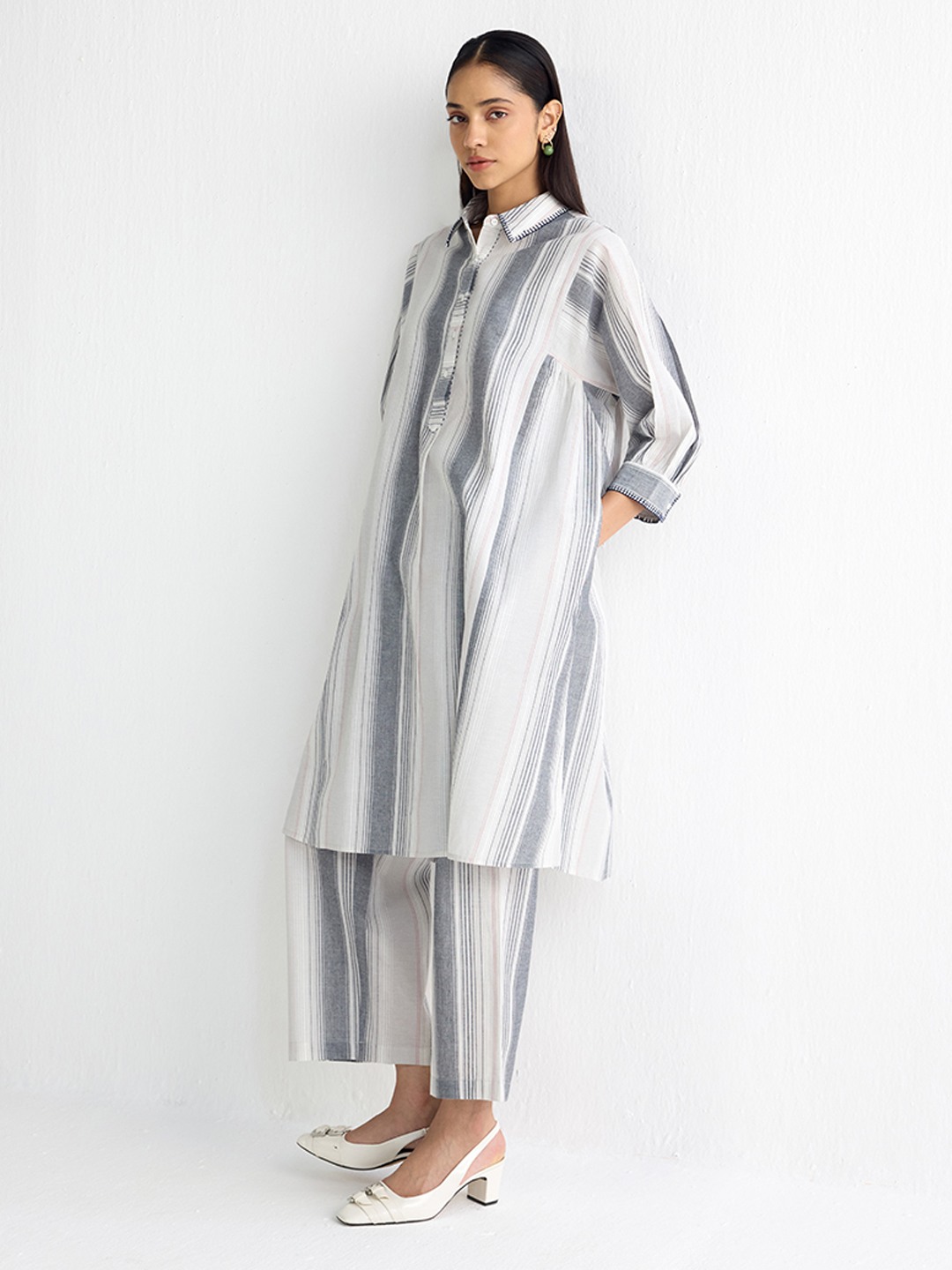 White Striped Kurta