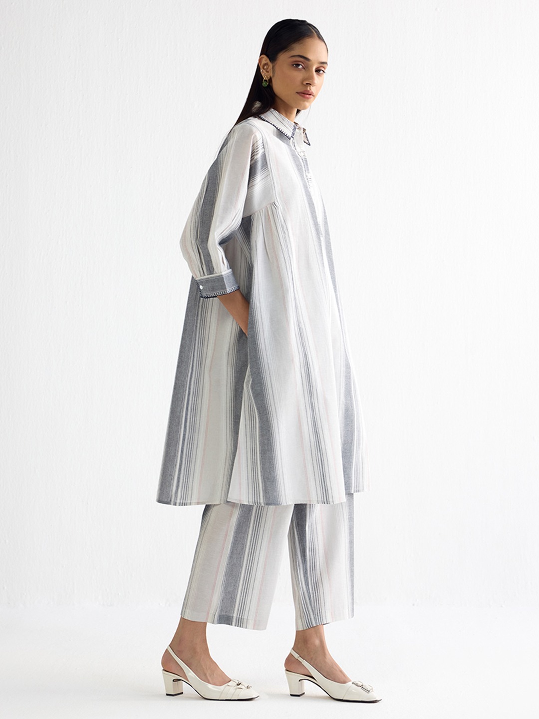 White Striped Kurta