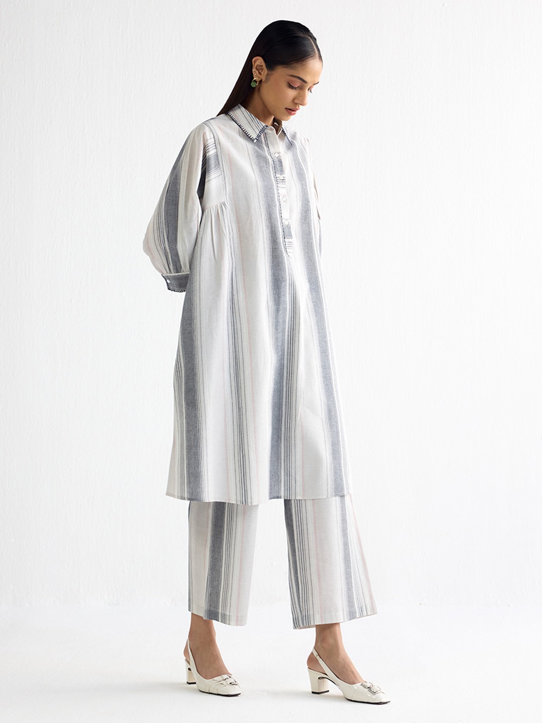 White Striped Kurta