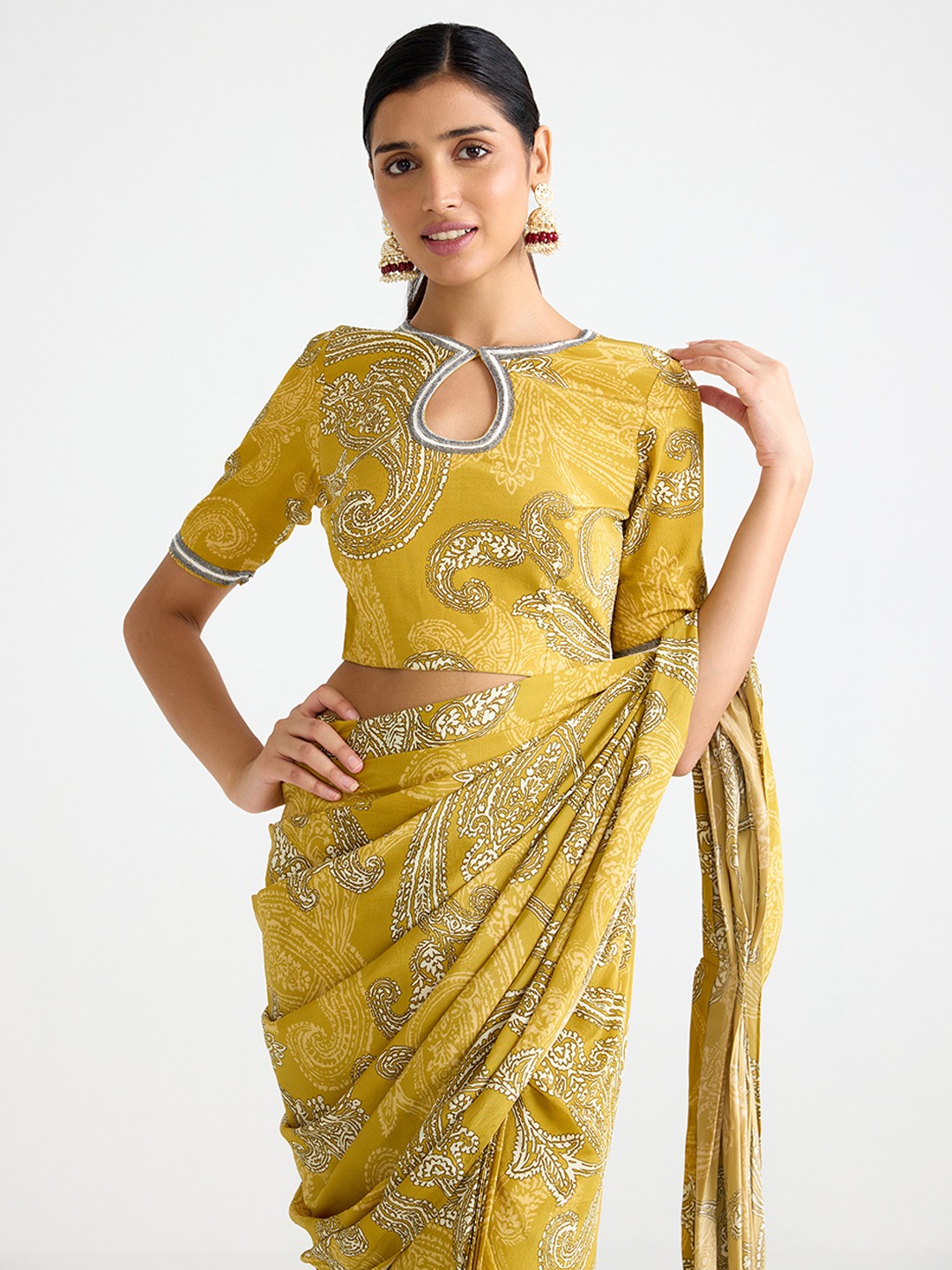 Yellow Embroidered Top