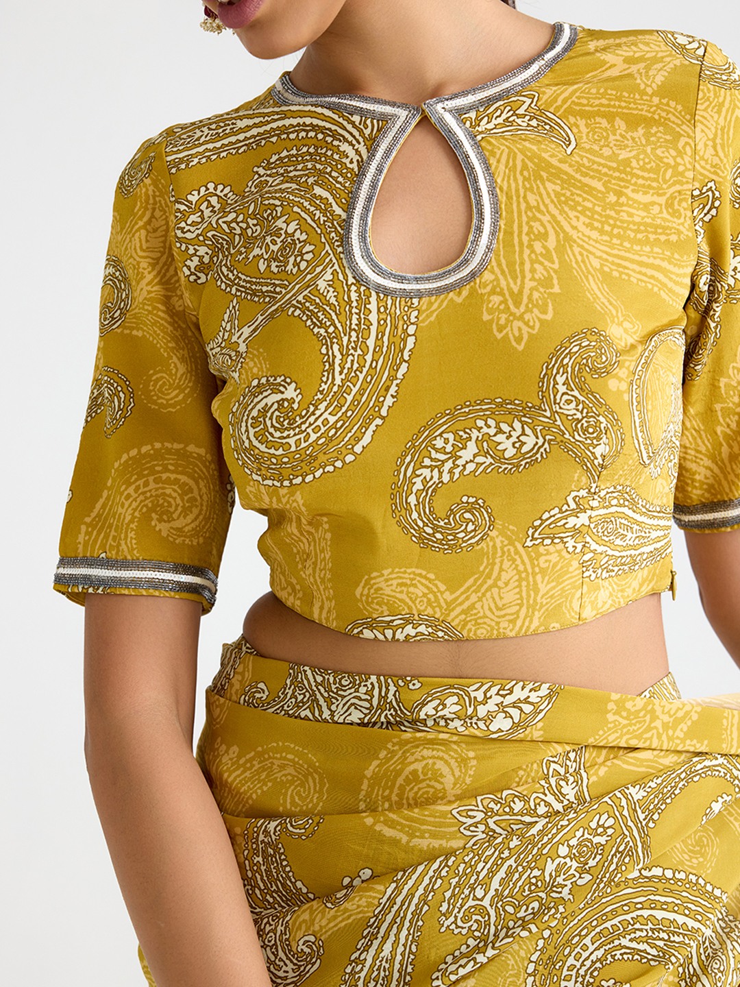 Yellow Embroidered Top