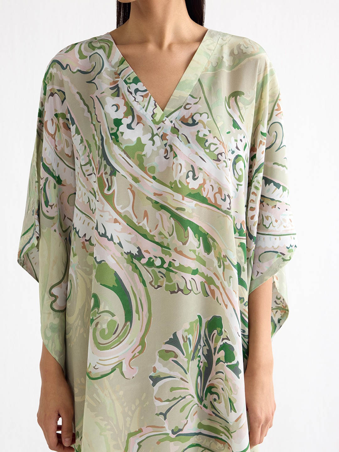 Printed V-neck Kaftan