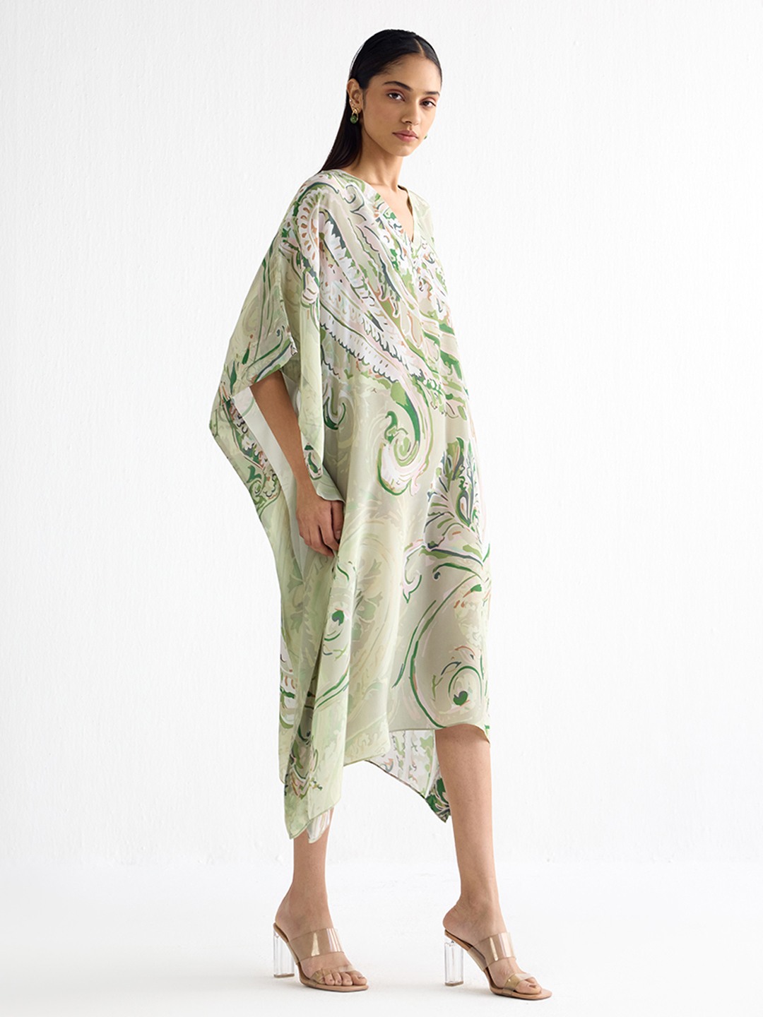 Printed V-neck Kaftan