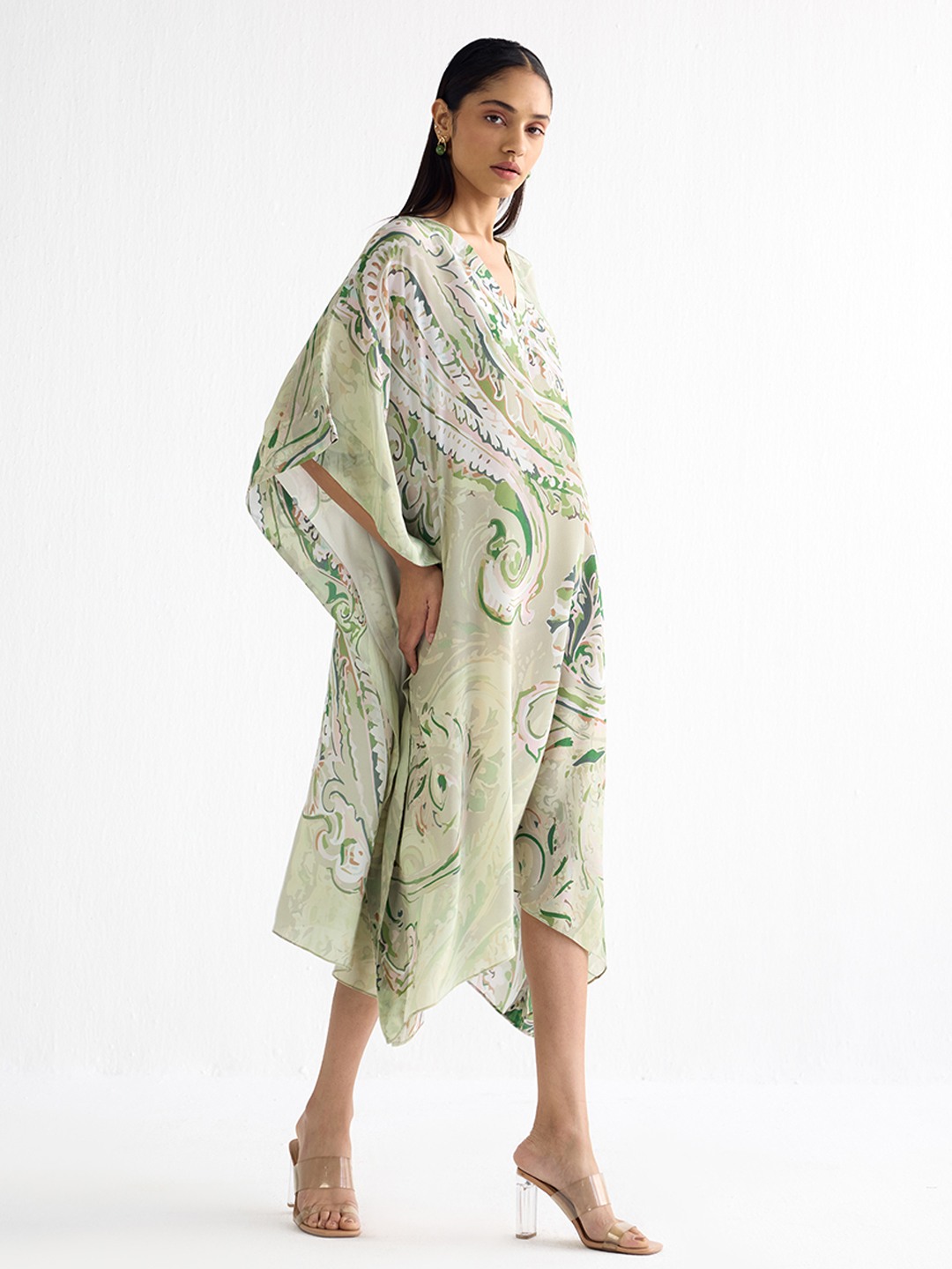 Printed V-neck Kaftan