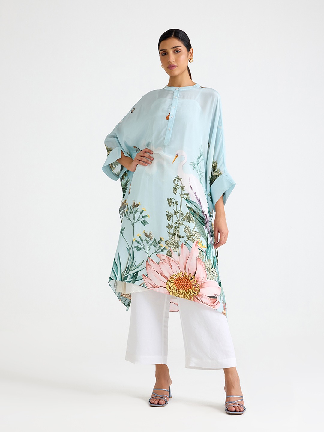Blue Printed Kaftan