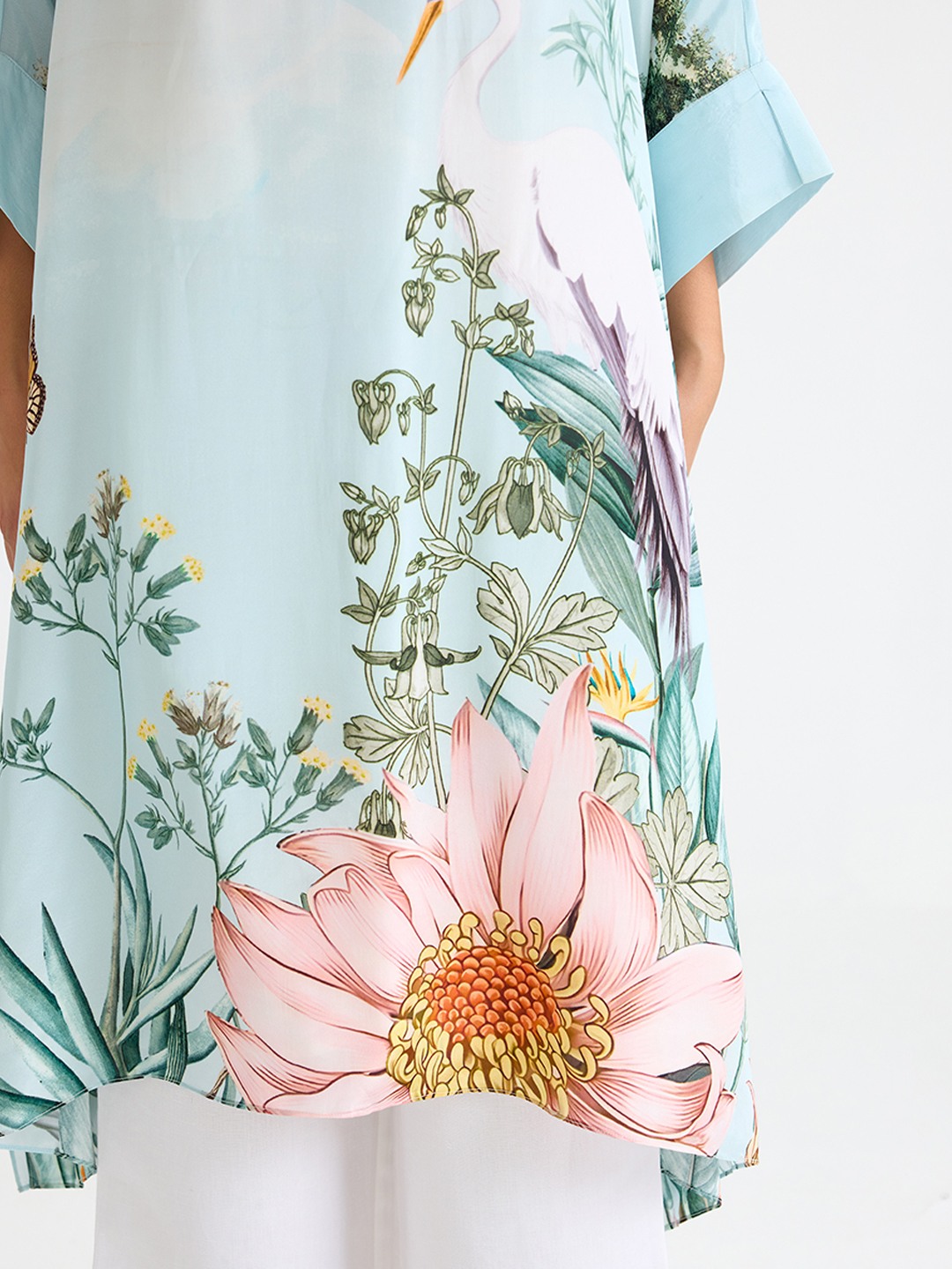 Blue Printed Kaftan