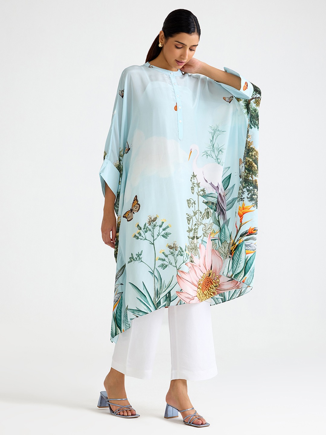 Blue Printed Kaftan