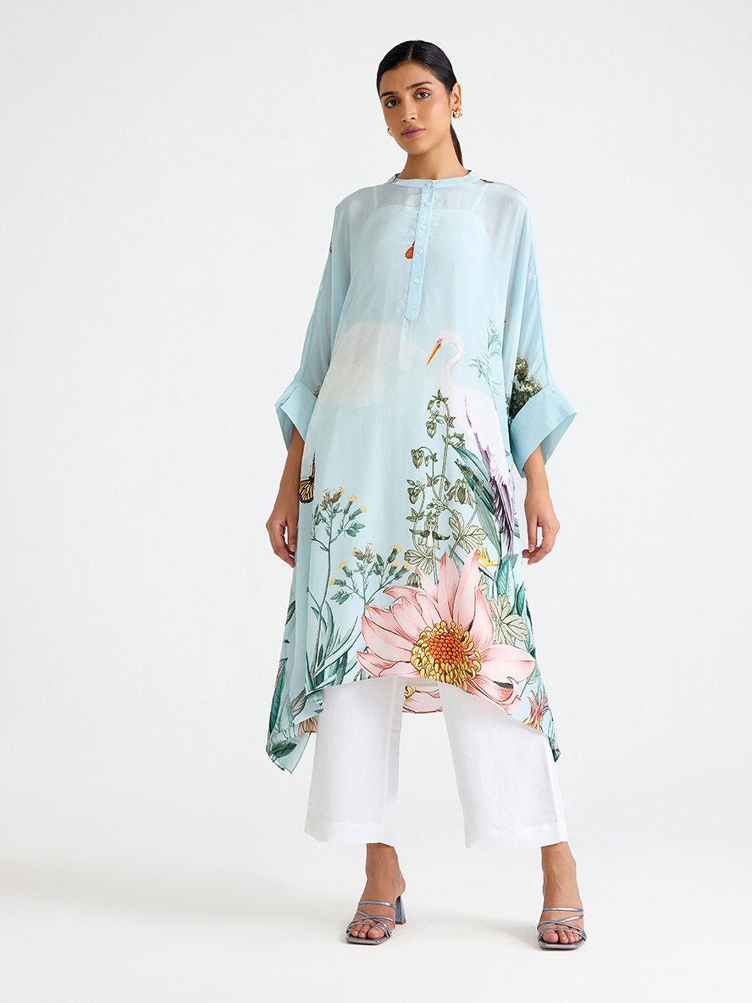 Blue Printed Kaftan