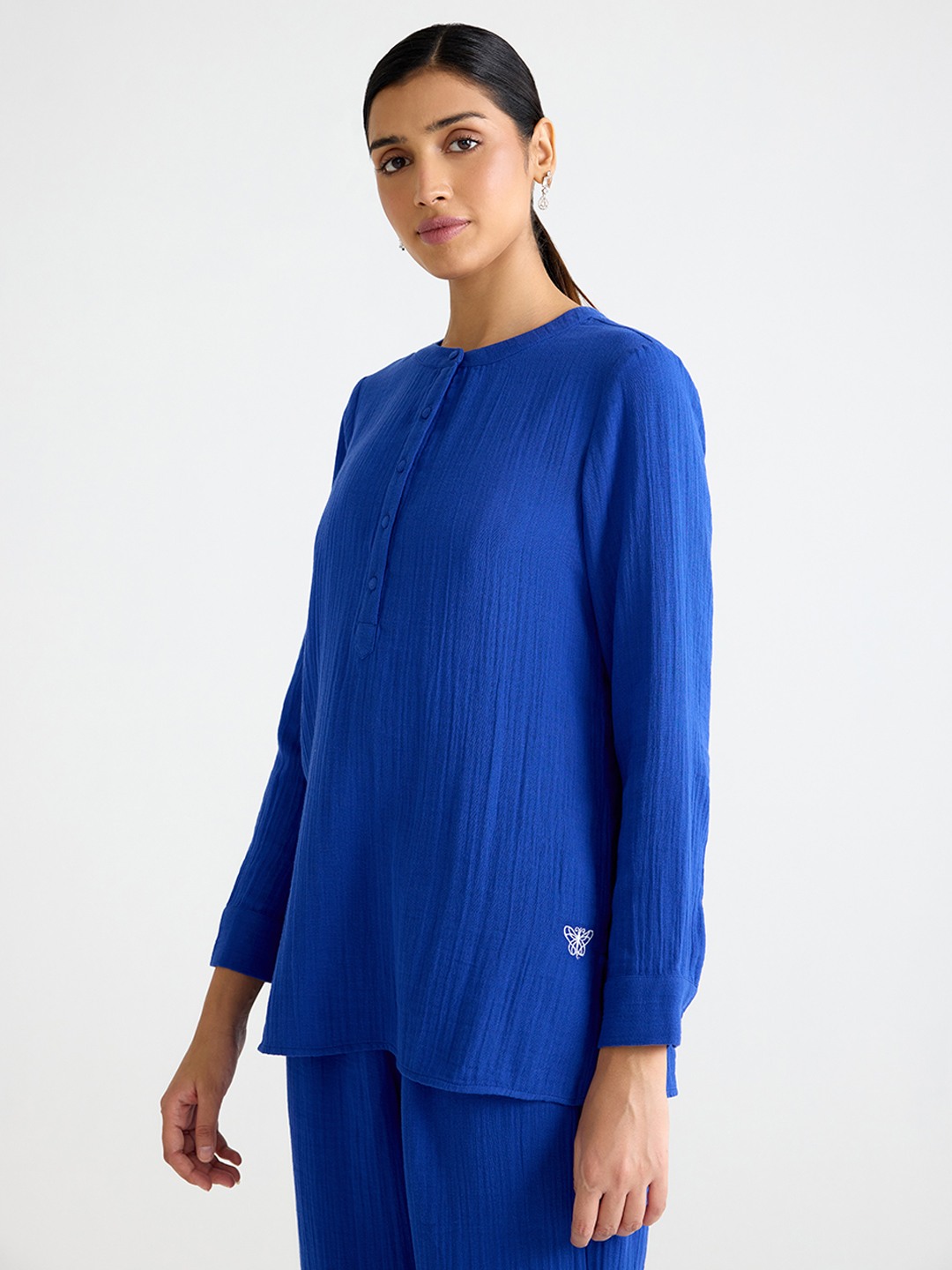 Blue Solid Top