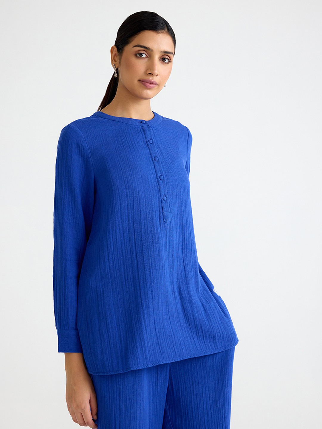 Blue Solid Top