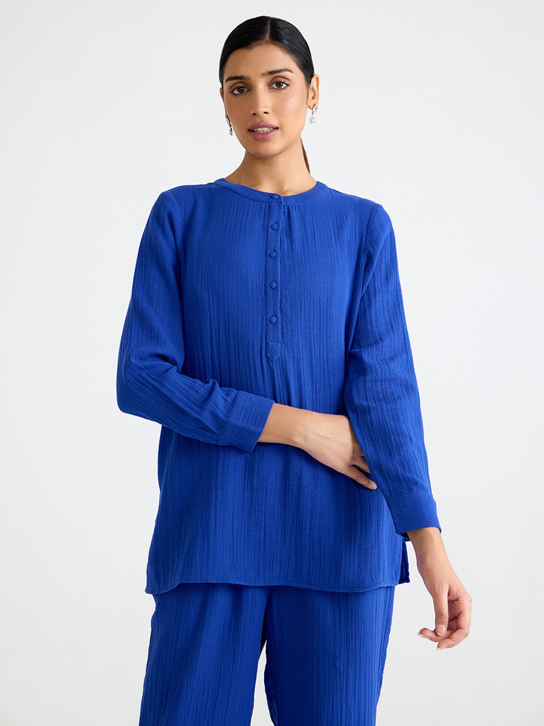 Blue Solid Top