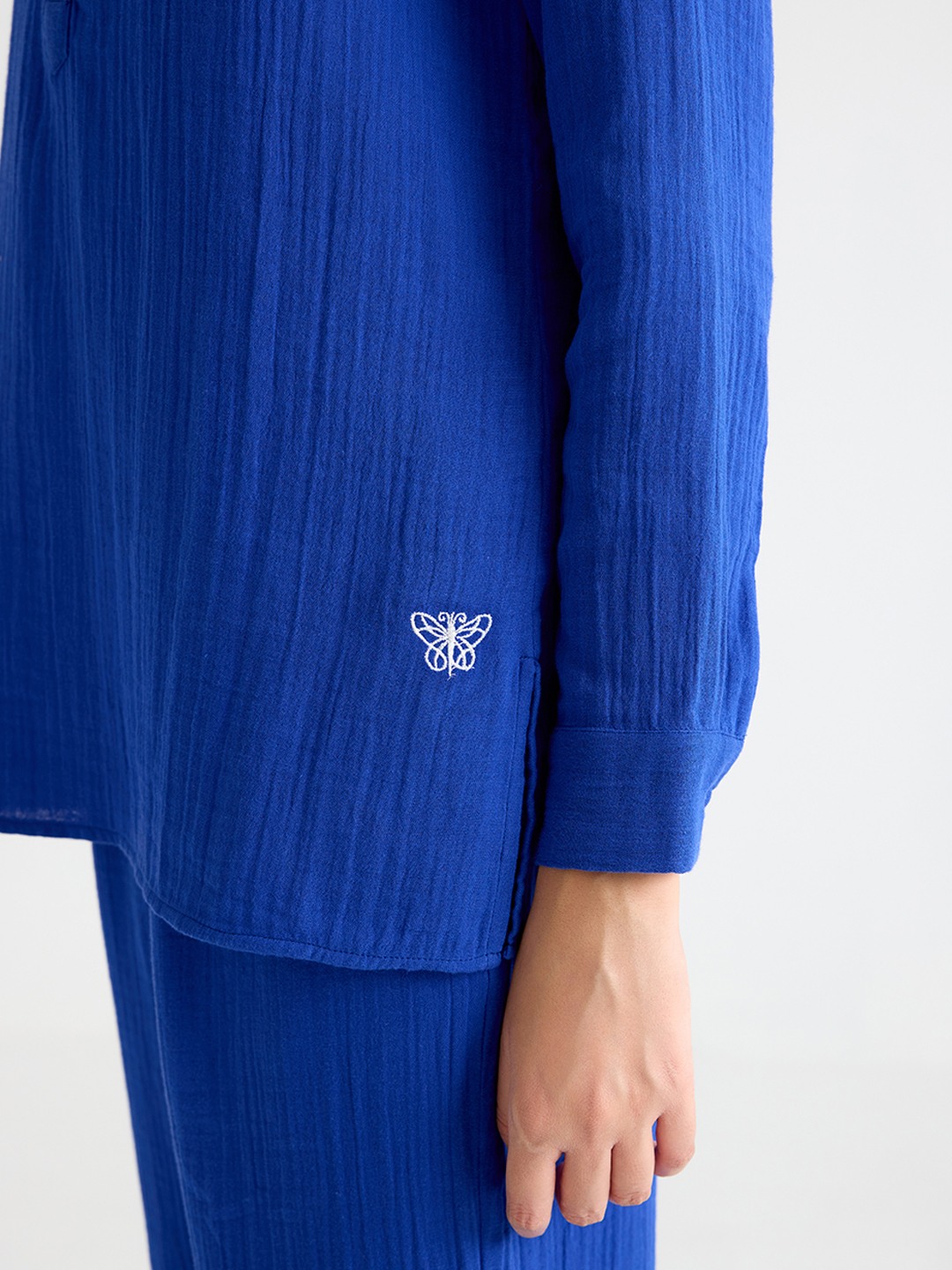 Blue Solid Top