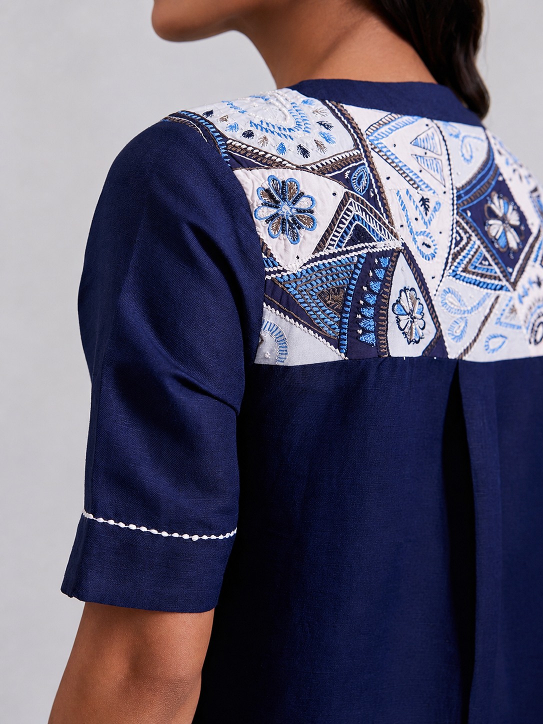 Blue Embroidered Kurta