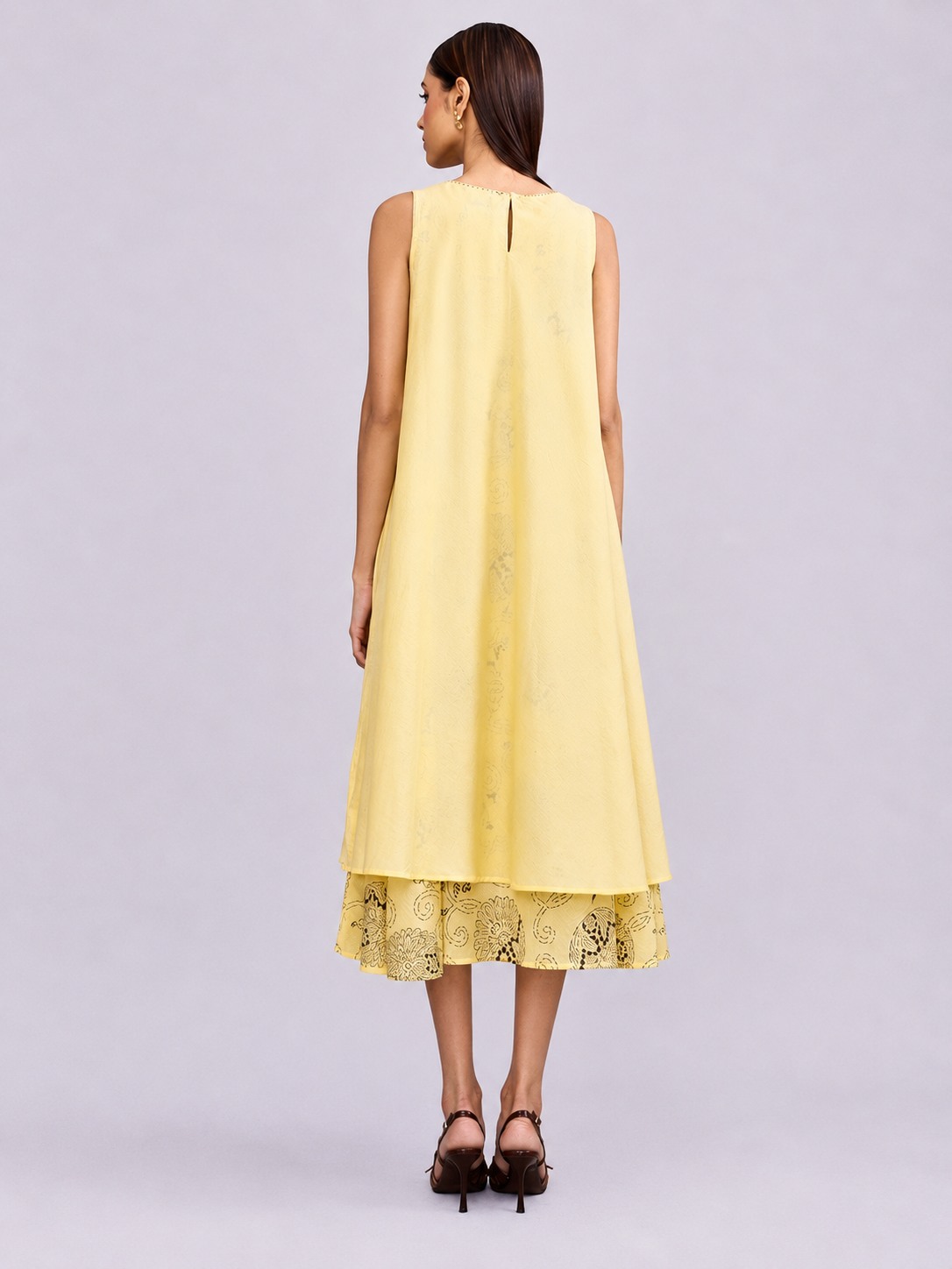 Mosaic Flared Yellow Dress