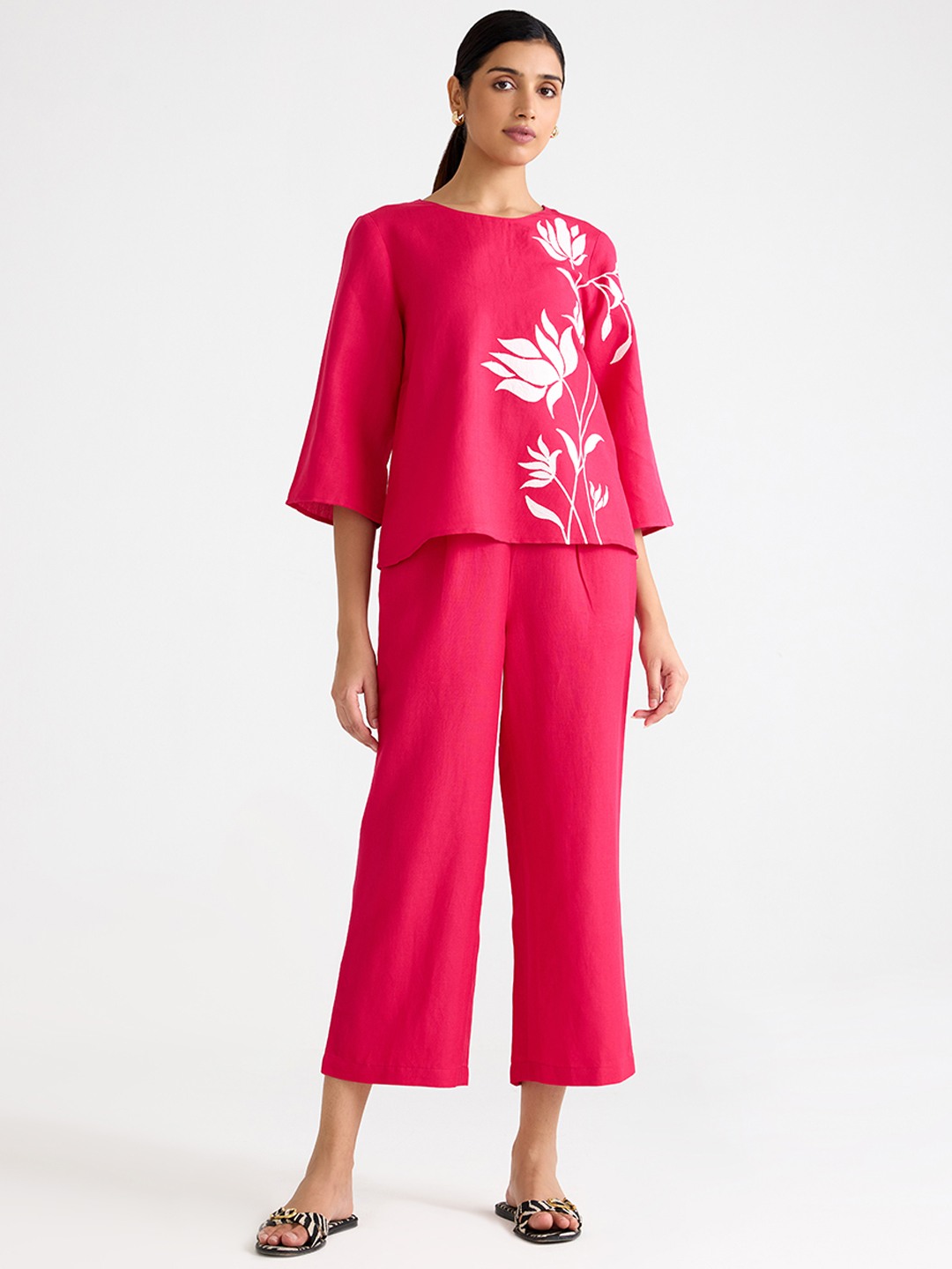 Pink Linen Trouser