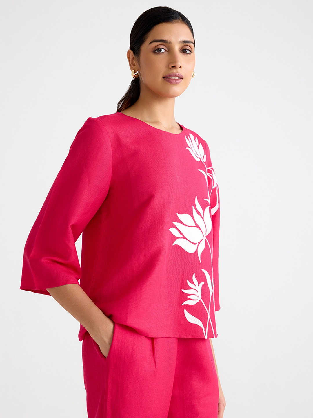 Pink Linen Top