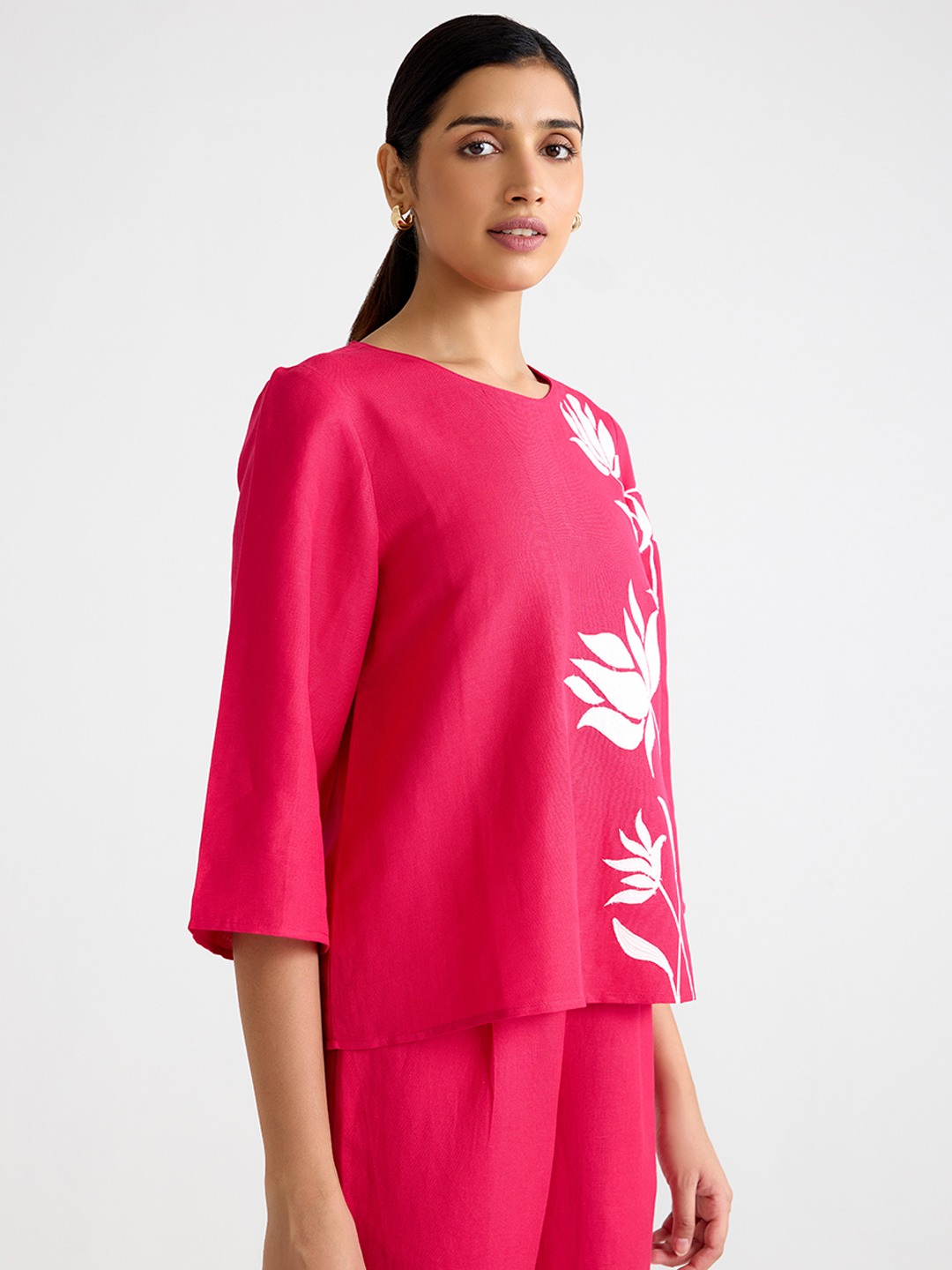 Pink Linen Top