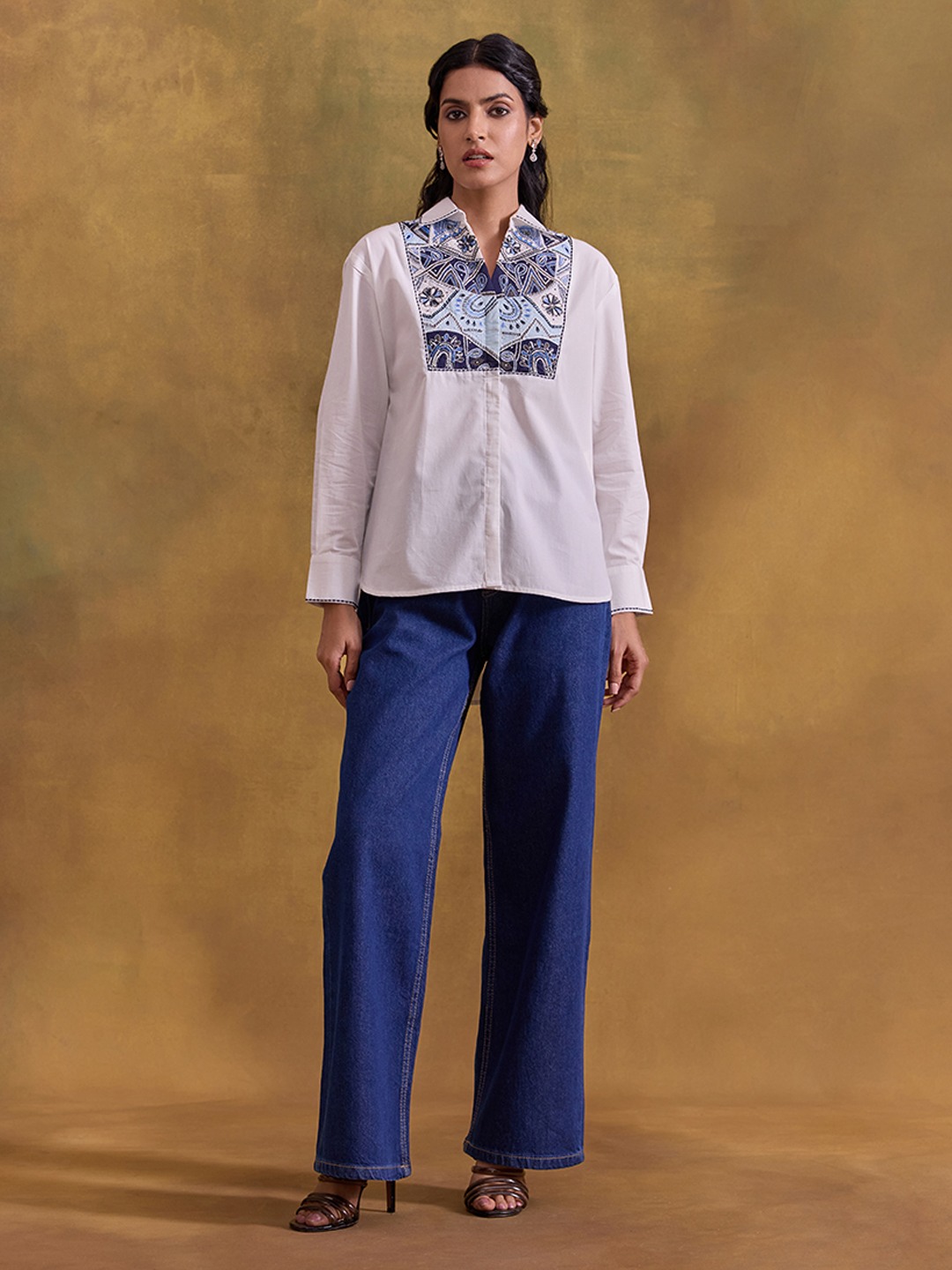 White Embroidered Shirt